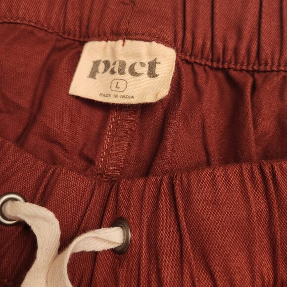 Pact Brick Red Organic Cotton Drawstring pants - Size Large - Picture 5 of 5